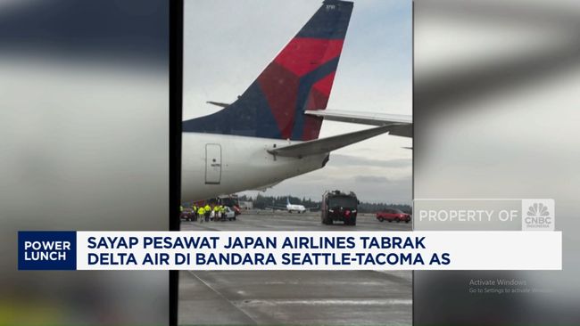 berita aktual Video: Sayap Pesawat JAL Tabrak Delta Air di Bandara Seattle-Tacom